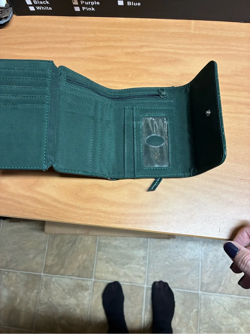 Crazy Horse Embossed Green Croc Wallet